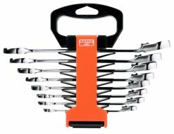 Bahco 1RZ/SH8 8 Piece Imperial Ratchet Combination Spanner Set 5/16"-3/4" AF