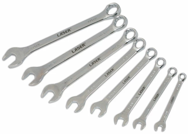 Laser 4446 8 Piece Whitworth Combination Spanner Set 1/8-9/16" WW 1 Laser 4446 8 Piece Whitworth Combination Spanner Set 1/8-9/16" WW
