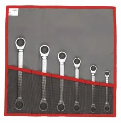 Facom 64.JU6T 6 Pce. AF Extra Low Profile Ratchet Spanner Set 1/4" - 15 / 16" AF