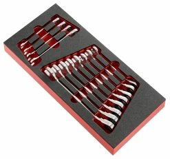 Facom MODM.467BJ12 12 Piece Metric Ratchet Combination Spanner Set Supplied In Foam Module Tray 8-19mm