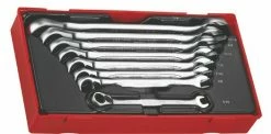Teng TT6508RAF AF Ratcheting Combination Spanner Set In Tool Box Tray
