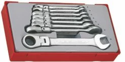 Teng Tools Teng TT6508RF Flexible Ratcheting Combination Spanner Set In Tool Box Tray