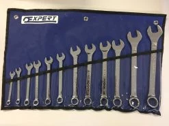 Britool Expert Expert By Facom E110327 12 Piece Metric Combination Spanner Set Supplied In Tool Roll 7-24mm