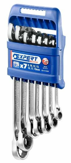Expert By Facom E111107 7 Piece Metric Ratcheting Combination Spanner Set 8-19mm